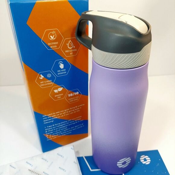 NIB FJSports 25oz Insulated Stainless Steel Sports Water Bottles (Pink & Purple) - Picture 8 of 11